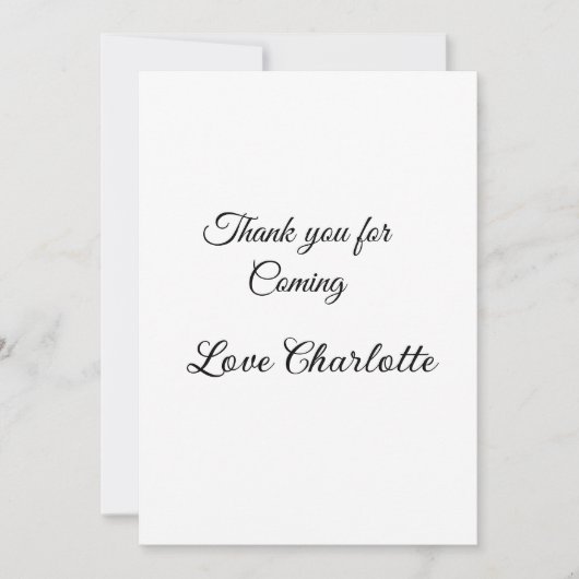 Invitation merci d'être venu nom du destinataire message text (Devant)