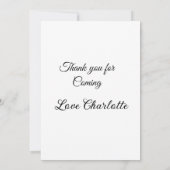 Invitation merci d'être venu nom du destinataire message text (Dos)