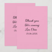 Invitation merci d'être venu nom du texte du message (Devant / Derrière)