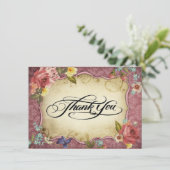 Invitation Merci d'impression de parchemin vintage (Debout devant)