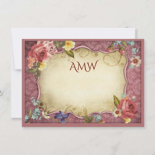 Invitation Merci d'impression de parchemin vintage (Dos)