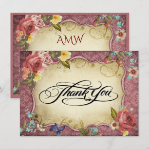 Invitation Merci d'impression de parchemin vintage