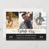 Invitation Merci diplômé | Lignes d'or | Couleur modifiable (Devant)