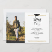 Invitation Merci diplômé | Lignes d'or | Couleur modifiable (Dos)