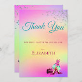 Invitation Merci Elégant Parties scintillant coloré (Devant / Derrière)