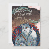 Invitation Merci en chat Vintage Boho (Devant)