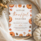 Invitation Merci Ensemble Automne Citrouille Thanksgiving Dîn