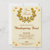 Invitation Merci. | Fête de Thanksgiving de Wreath Automne (Devant)