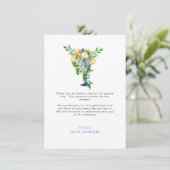 Invitation Merci Fête des mariées Floral Méditerranéen (Debout devant)