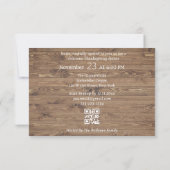 Invitation merci & fête thanksgiving rustique code qr élégant (Dos)
