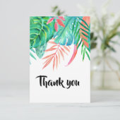 Invitation Merci Feuille tropical (Debout devant)