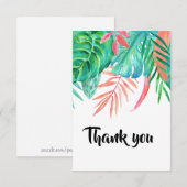 Invitation Merci Feuille tropical (Devant / Derrière)