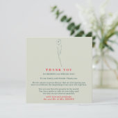Invitation Merci Fleur Tiny Boho Indie Rouge Vert (Debout devant)