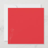 Invitation Merci Fleur Tiny Boho Indie Rouge Vert (Dos)
