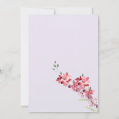 Invitation Merci floral à la menthe rose lavande (Dos)