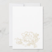 Invitation Merci floral or blanc simple et élégant (Dos)