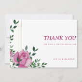 Invitation Merci floral rose lilas botanique (Devant)