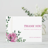 Invitation Merci floral rose lilas botanique (Debout devant)