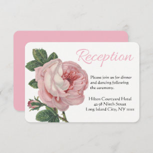Invitation Merci floral Rose Rose Flowers Mariage vintage