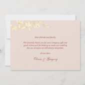 Invitation Merci floral rustique intemporel (Dos)