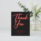 Invitation Merci Glow Orange Rouge Néon (Debout devant)