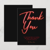 Invitation Merci Glow Orange Rouge Néon (Devant / Derrière)