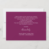 Invitation Merci Golden Script Logo Script Berry Marsala (Dos)