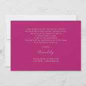 Invitation Merci Golden Script Logo Script rose minima (Dos)