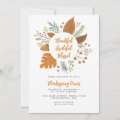 Invitation Merci Grateful Dîner d'action de grâces (Devant)