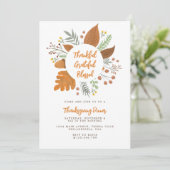 Invitation Merci Grateful Dîner d'action de grâces (Debout devant)