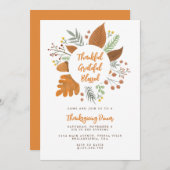 Invitation Merci Grateful Dîner d'action de grâces (Devant / Derrière)