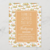 Invitation Merci Gratuit Béni Minimaliste Thanksgiving (Devant / Derrière)