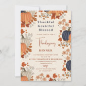 Invitation Merci Gratuit Citrouille Thanksgiving (Devant)