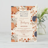 Invitation Merci Gratuit Citrouille Thanksgiving (Debout devant)