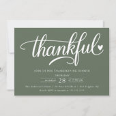 Invitation Merci Heart Dîner Thanksgiving (Devant)