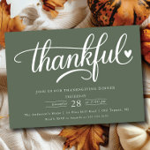 Invitation Merci Heart Dîner Thanksgiving