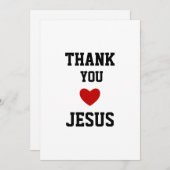 Invitation Merci Jésus | Foi Chrétienne Moderne Cœur (Devant / Derrière)