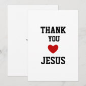 Invitation Merci Jésus | Foi Chrétienne Moderne du Cœur (Devant / Derrière)