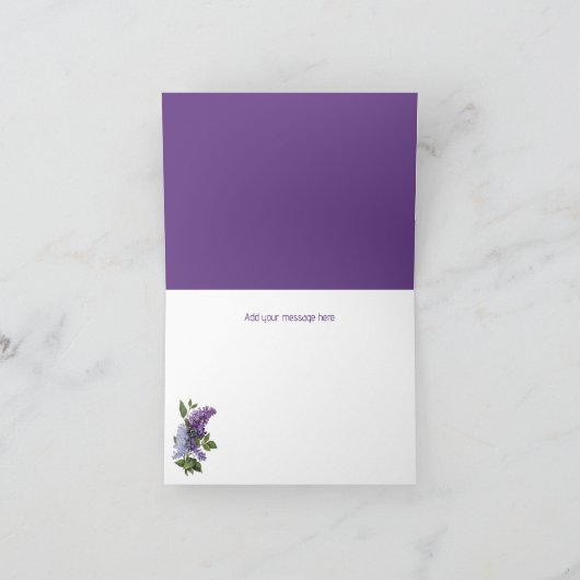 Invitation Merci Lilacs violet (Intérieur)