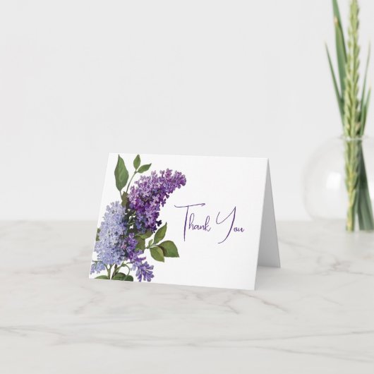 Invitation Merci Lilacs violet (Devant)
