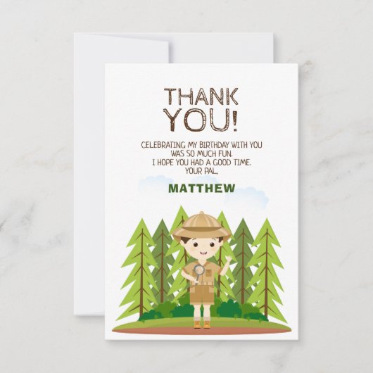 Invitation Merci Little Explorer (Devant)