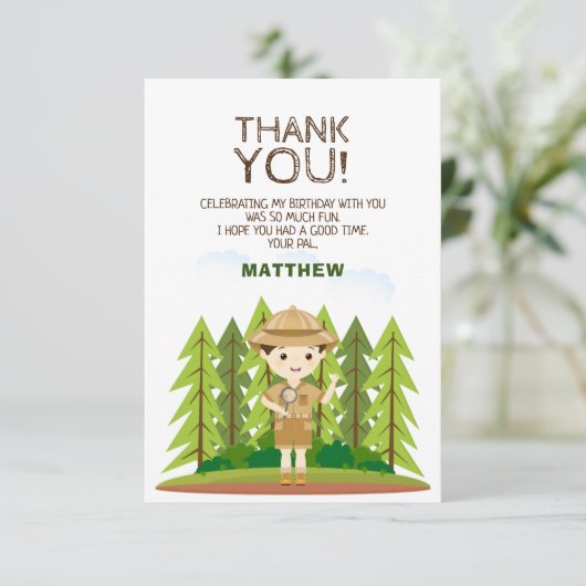 Invitation Merci Little Explorer (Debout devant)