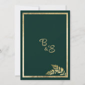 Invitation Merci luxueux en feuille dorée vert foncé (Dos)