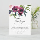 INVITATION MERCI MARIAGE BLANC BLANC BURGUNDY FLORA BUNCH (Debout devant)