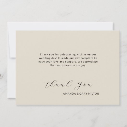 Invitation Merci Mariage blanc d'hiver simple (Dos)