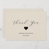 Invitation Merci Mariage blanc d'hiver simple (Devant / Derrière)