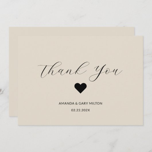 Invitation Merci Mariage blanc d'hiver simple (Devant / Derrière)