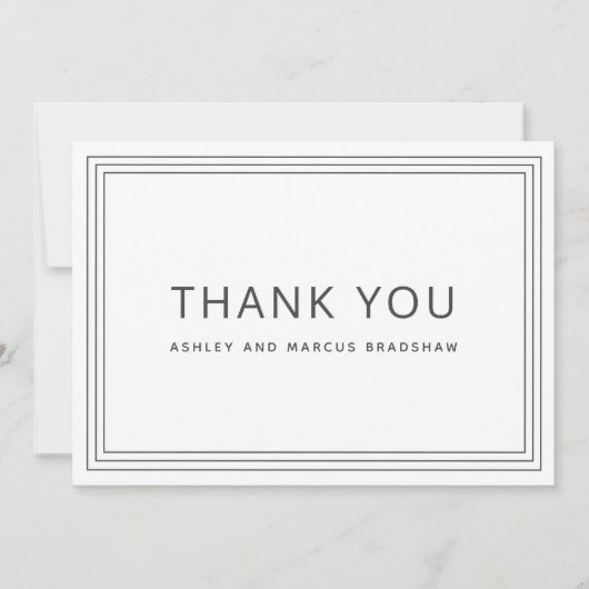 Invitation Merci Mariage blanc simple (Devant)
