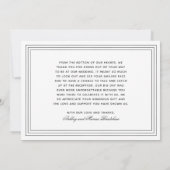 Invitation Merci Mariage blanc simple (Dos)