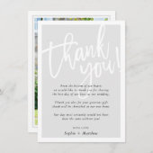 Invitation MERCI mariage brush écriture script gris pâle (Devant / Derrière)